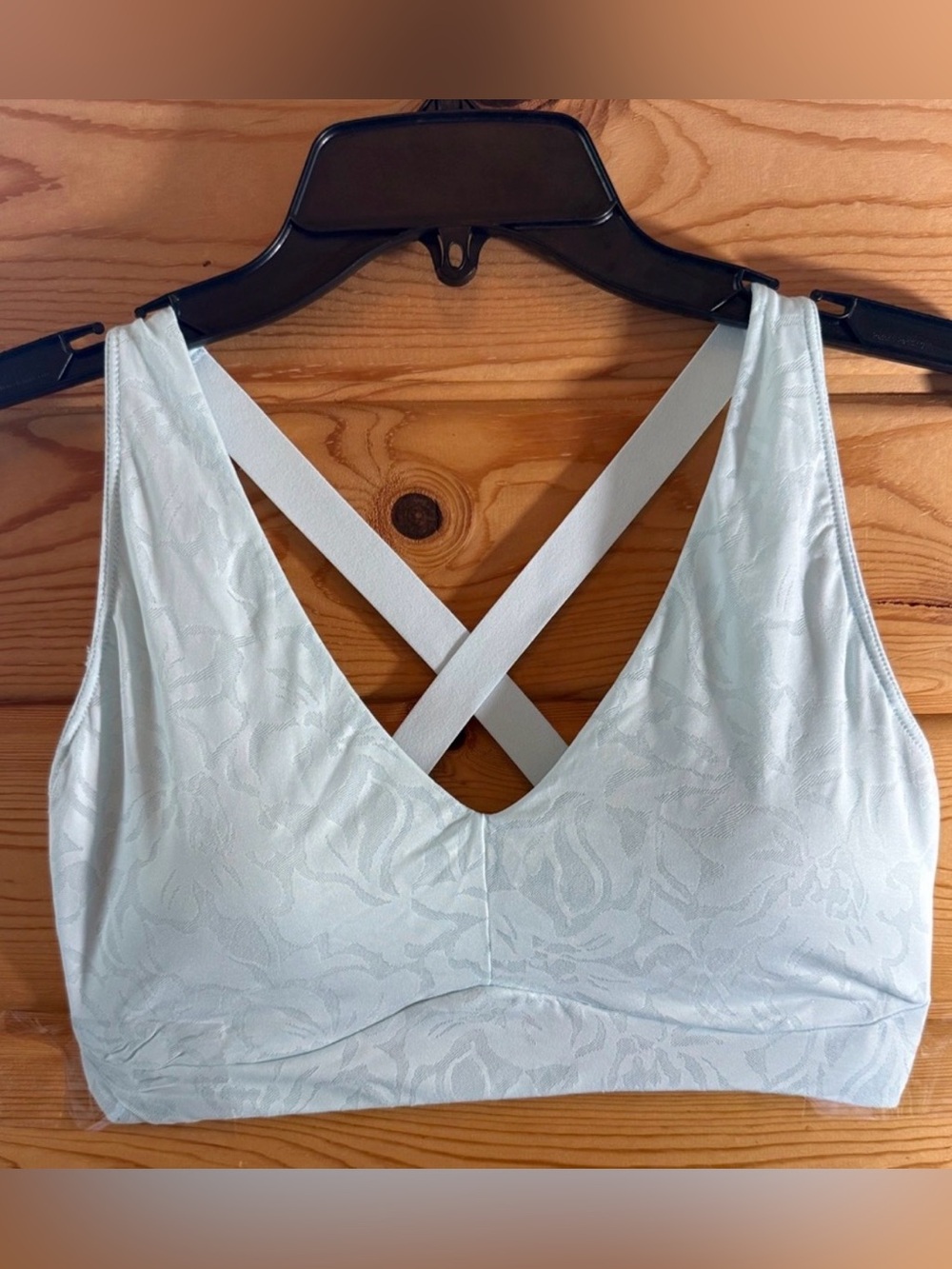 Jockey Light Blue Seamless Racerback Bralette with Removable Cups Large